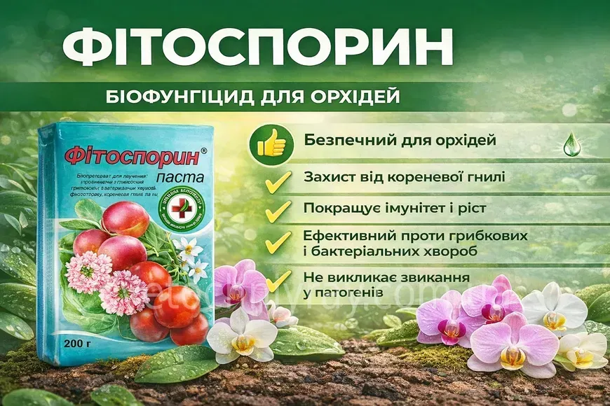 Фітоспорин паста 200 г — біофунгіцид для орхідей, захист від гнилі та грибкових хвороб