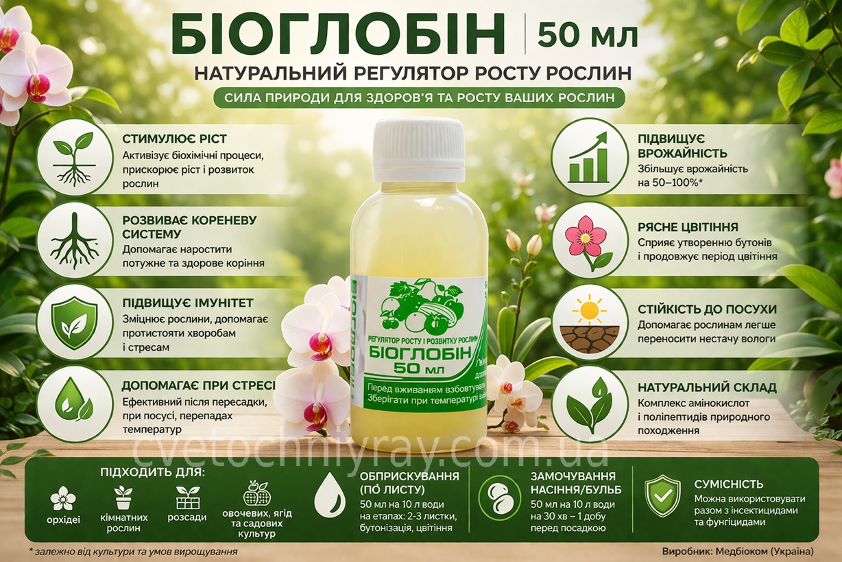 Біоглобін 50 мл — переваги стимулятора росту рослин, дія та результат застосування