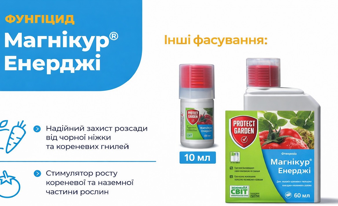 Магнікур Енерджі Protect Garden 10 мл і 60 мл — фунгіцид від кореневих гнилей та пероноспорозу